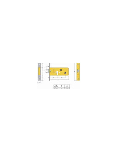 CERRADURA EMBUTIR INOX 70 MM