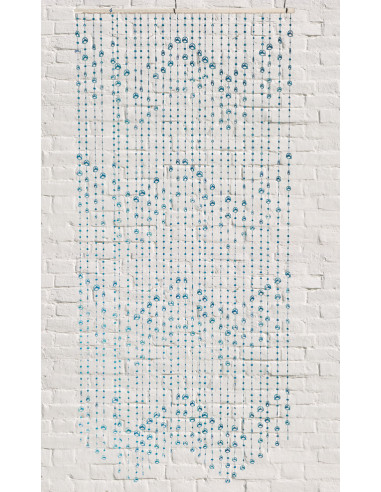 CORTINA PUERTA PLASTICO AZUL 90X180 CM