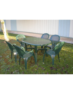 MESA JARDIN OVAL VERDE 170X95 CM
