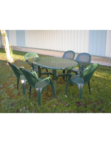 MESA JARDIN OVAL VERDE 170X95 CM