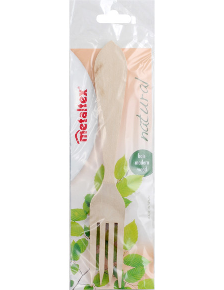 TENEDOR MADERA 22 CM
