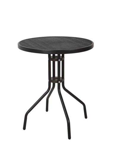 MESA ACERO REDONDA NEGR ZEUS 60X70 CM