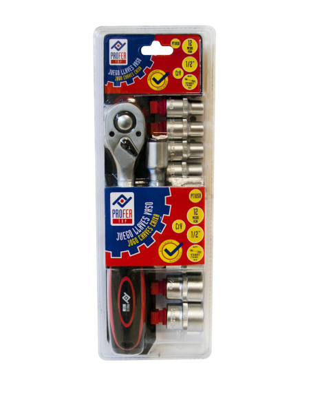 LLAVE VASO JGO 12 PZ +CARRACA 1/2''