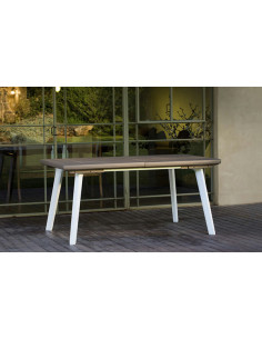 MESA JARDIN EXTEN.HARMONY BCO/CAPCH 160X100X75