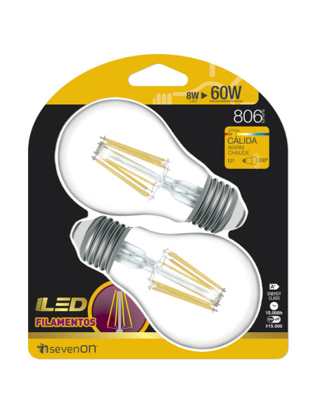 LED ESTANDAR ES27 330 PACKx2 60 W