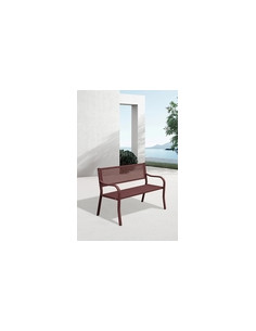 BANCO ACERO ROJO LIBIA 123X39X84 2