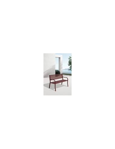 BANCO ACERO ROJO LIBIA 123X39X84