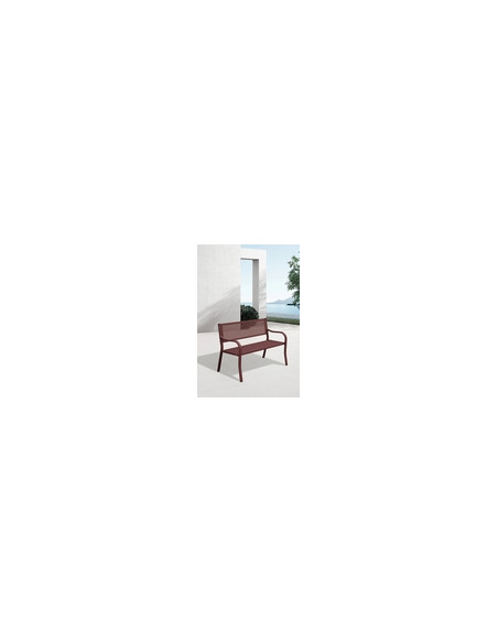 BANCO ACERO ROJO LIBIA 123X39X84