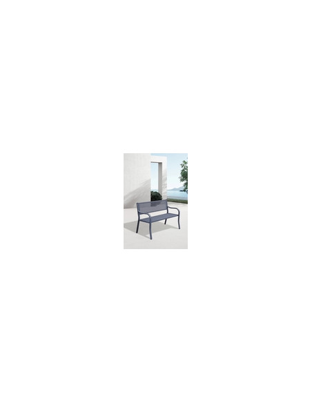 BANCO ACERO AZUL LIBIA 123X39X84