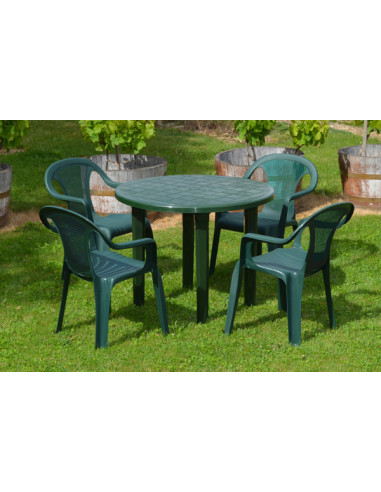 MESA JARDIN REDONDA VERDE 90 CM