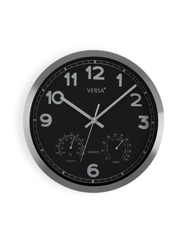 RELOJ PARED TEMP/HIDRO NEGR 30 CM