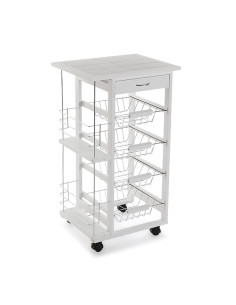 CARRO COCINA C/RUED 4CESTAS+CJ+BOTEL 84X37X47CM