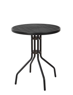 MESA ACERO REDONDA NEGR ZEUS 60X70 CM 2