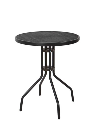 MESA ACERO REDONDA NEGR ZEUS 60X70 CM