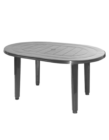 MESA JARDIN OVAL ANTRACITA 130X90 CM