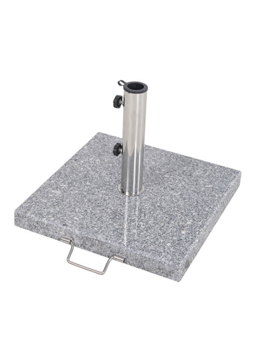 PIE PARASOL GRANITO CUADRADO C/RUEDAS 50 KG