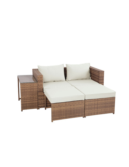 Conjunto jardín rattan Egipto 5 piezas con cojines
