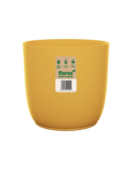 CUBREMACETA INT. FLOW FLOWERPOT MOSTAZA 18 CM
