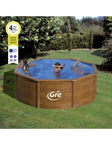 PISCINA REDONDA MADERA 350X120CM