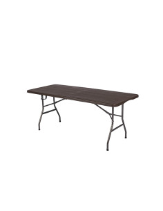 MESA PLEGABLE POLIETILENO MARRON 180X74X74