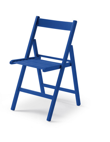 SILLA PLEGABLE MADERA AZUL 425X475X79