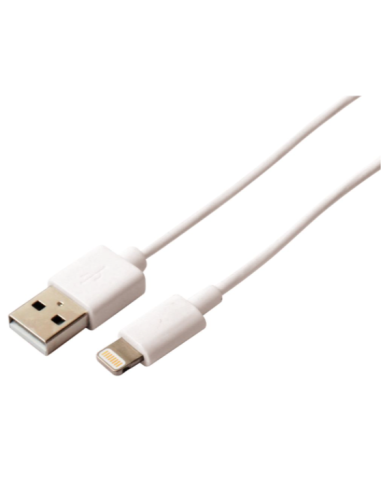 CABLE DATOS USB A LIGHTNING IPHONE 2A BLANCO SKU 1 M