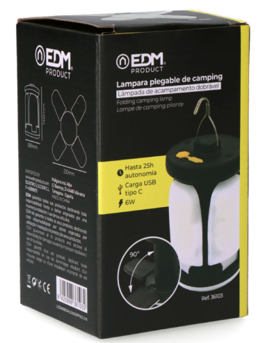 LAMPARA CAMPING PLEGABLE 60 LEDS 6W