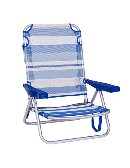 SILLA PLAYA ALUM BAJA 5P 100X40X120