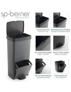 CUBO RECICLAR VERTICAL 2 CONTENE 70 L 2