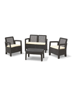 CONJUNTO RATAN TARIFA LOUNG 4P MARRON