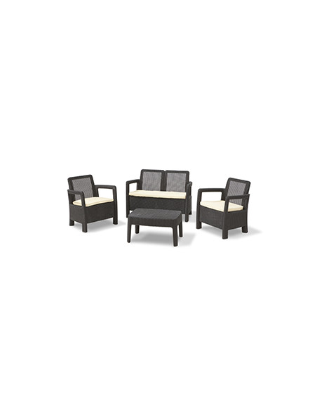 CONJUNTO RATAN TARIFA LOUNG 4P MARRON