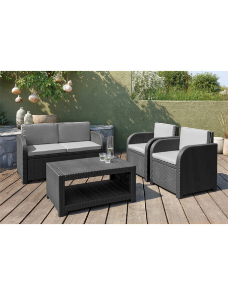 CONJUNTO RATTAN MODENA 4P GRAFITO