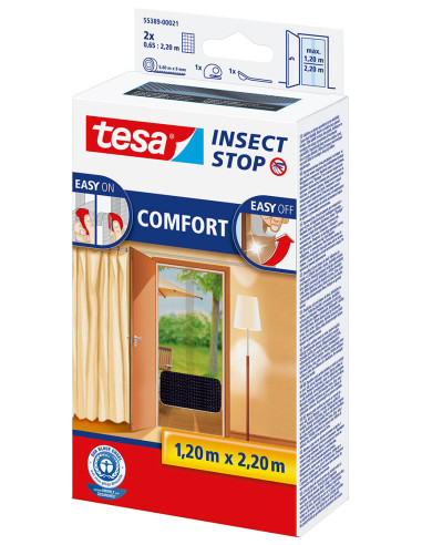 MOSQUITERA PUERTAS NEGRA 2X0,6X2,2M