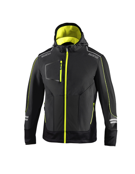 CAZADORA SOFTSHELL GRIS/AMA FLUOR M