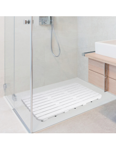 TARIMA DUCHA POLIPROPILENO BLANCA 80X50 CM
