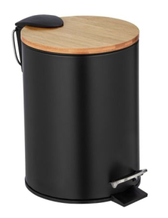 CUBO BAÑO PEDAL NEGRO-BAMBU TORTONA 3 L