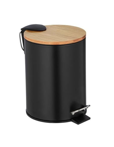 CUBO BAÑO PEDAL NEGRO-BAMBU TORTONA 3 L