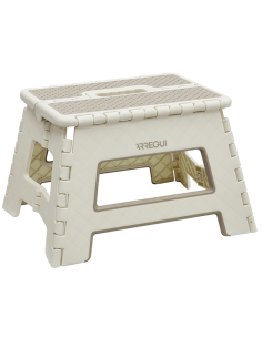 TABURETE MULTIUSO PLEGABLE CREMA 29X22X22CM