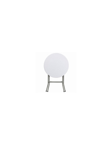 MESA PLEGABLE ALTA REDONDA BLANCA 80X110CM