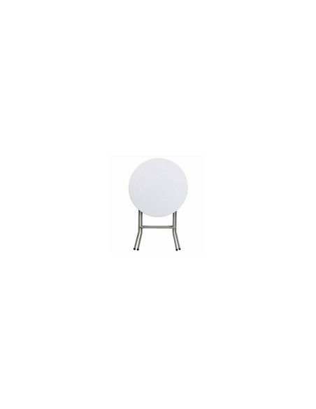 MESA PLEGABLE ALTA REDONDA BLANCA 80X110CM