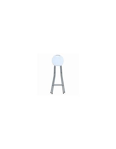 PACK 2 TABURETES REDONDOS PLEGABLES BLANCOS 32X76CM