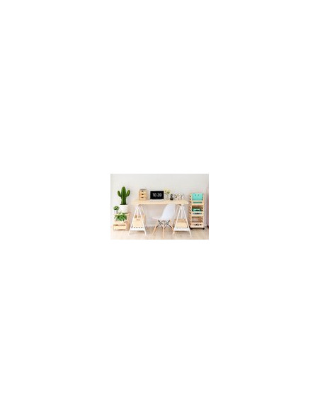 CABALLETE MADERA PINO MACIZO BLANCO 70X70X45