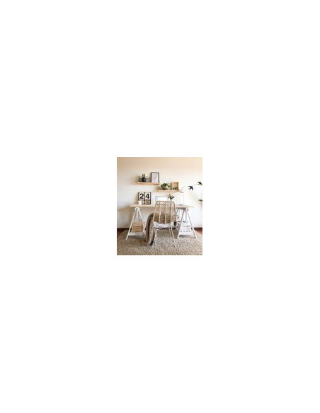 CABALLETE MADERA PINO MACIZO BLANCO 70X70X45