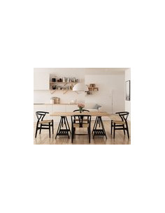 CABALLETE MADERA PINO MACIZO NEGRO 70X70X45 2