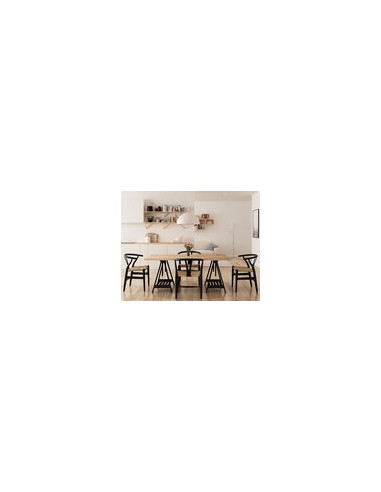 CABALLETE MADERA PINO MACIZO NEGRO 70X70X45