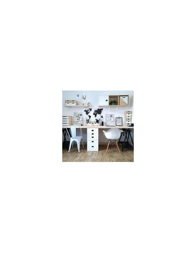 CABALLETE MADERA PINO MACIZO NEGRO 70X70X45