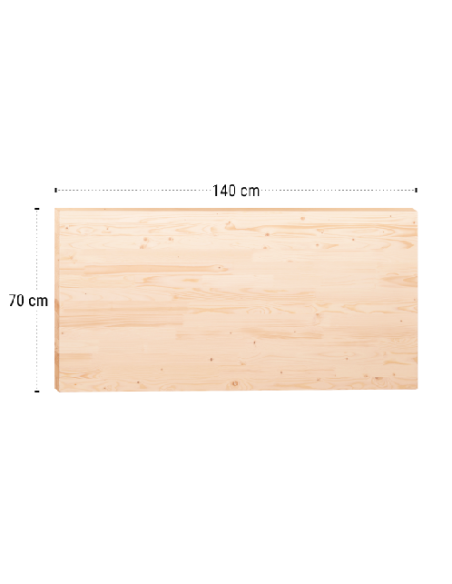 ENCIMERA PINO MACIZO 30mm GROSOR 140X70 CM
