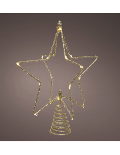 ESTRELLA ARBOL DORADA MICROLED 20X20X25