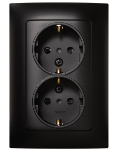 BASE ENCHUFE EMPOTRAR NEGRO DOBLE 16 A