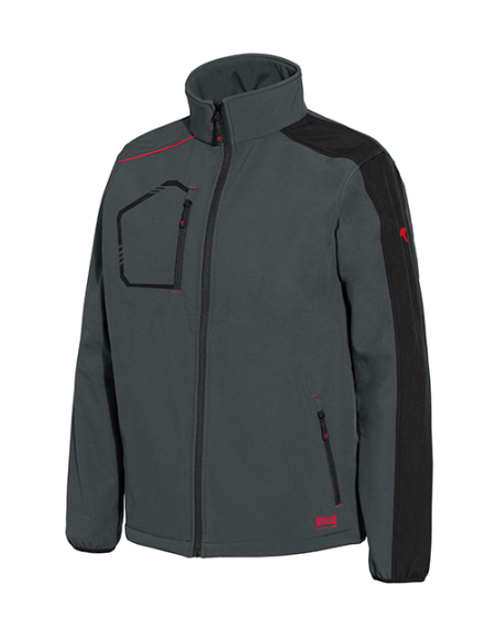CHAQUETA SOFTSHELL GRIS ANTRACITA XXL